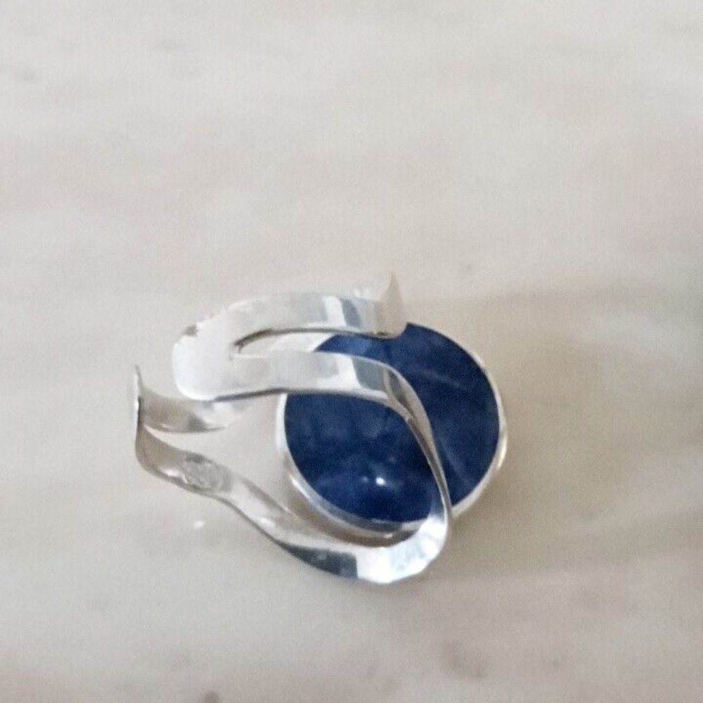 Ring Silver 950 Adjustable Ring With Natural Ston… - image 4